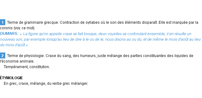 Définition crase Emile Littré