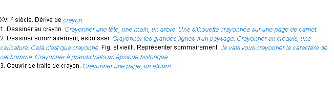 Définition crayonner ACAD 1986