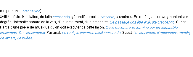 Définition crescendo ACAD 1986