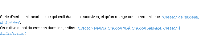 Définition cresson ACAD 1798