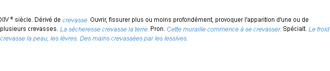 Définition crevasser ACAD 1986