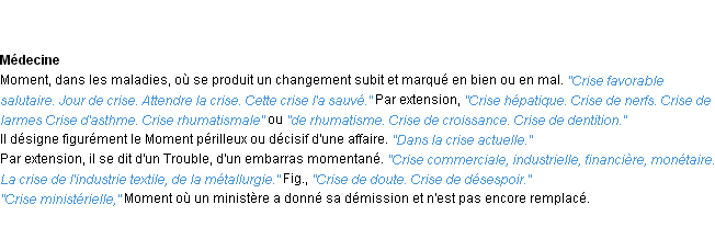 Définition crise ACAD 1932