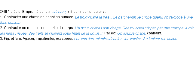 Définition crisper ACAD 1986