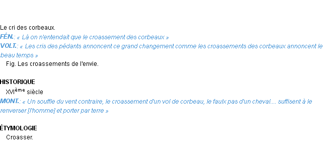 Définition croassement Emile Littré