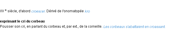 Définition croasser ACAD 1986