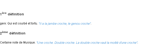 Définition croche ACAD 1798