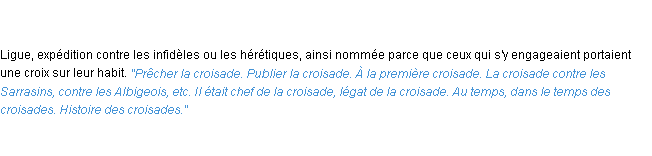 Définition croisade ACAD 1835