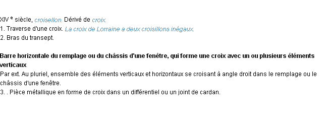 Définition croisillon ACAD 1986