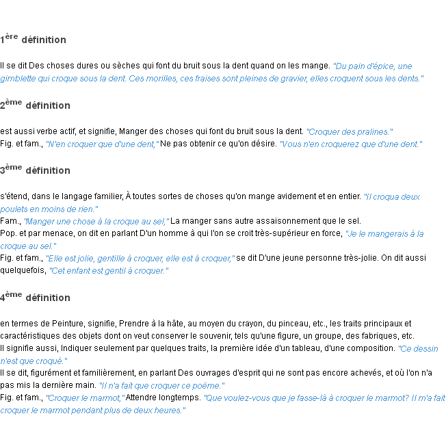 Définition croquer ACAD 1835