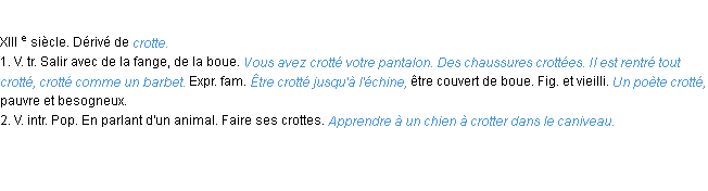 Définition crotter ACAD 1986