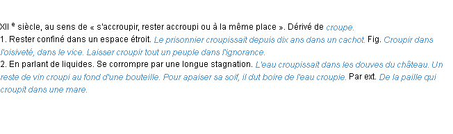 Définition croupir ACAD 1986