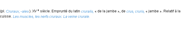 Définition crural ACAD 1986
