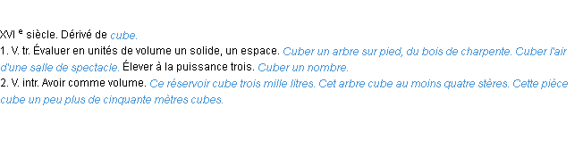 Définition cuber ACAD 1986