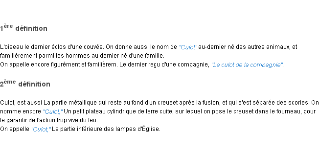 Définition culot ACAD 1798