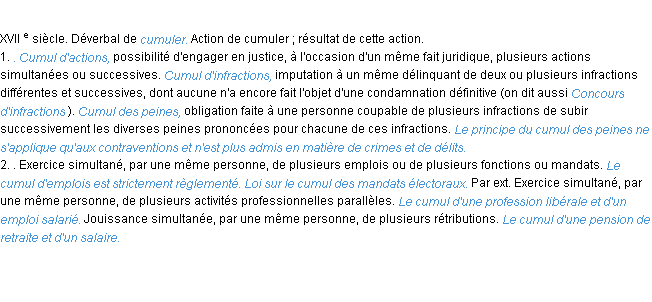 Définition cumul ACAD 1986