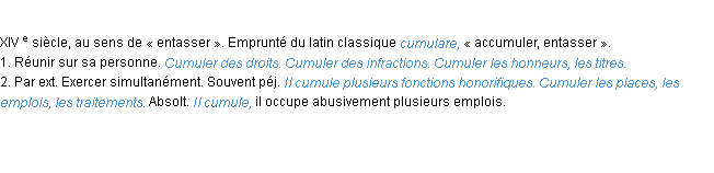 Définition cumuler ACAD 1986