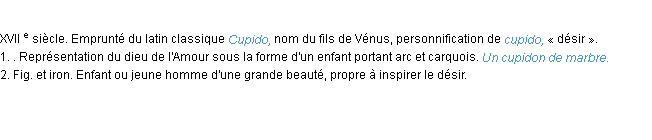 Définition cupidon ACAD 1986