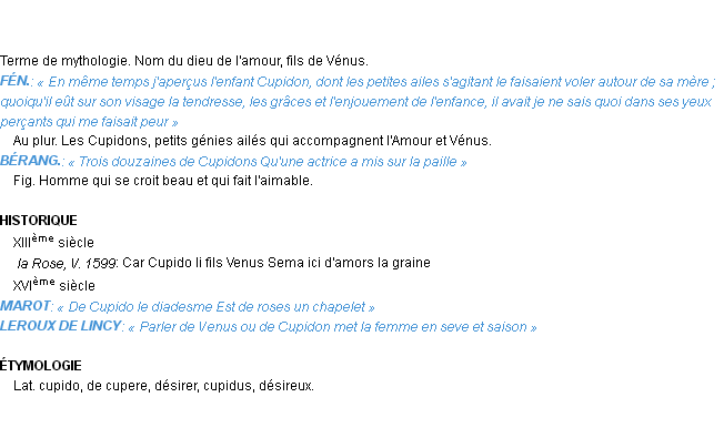 Définition cupidon Emile Littré