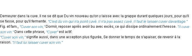 Définition cuver ACAD 1835