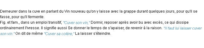 Définition cuver ACAD 1932