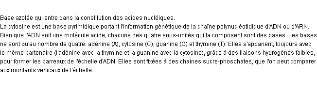 Définition cytosine