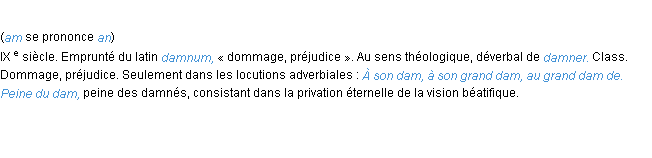 Définition dam ACAD 1986