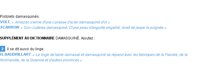 Définition damasquiné Emile Littré