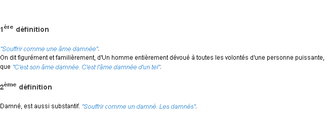 Définition damné ACAD 1798