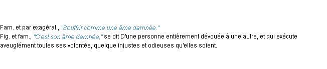 Définition damné ACAD 1835