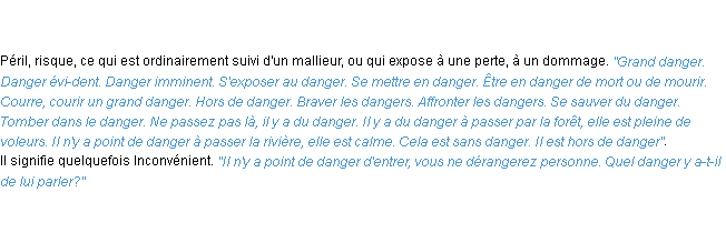 Définition danger ACAD 1798