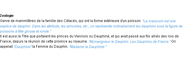 Définition dauphin ACAD 1932