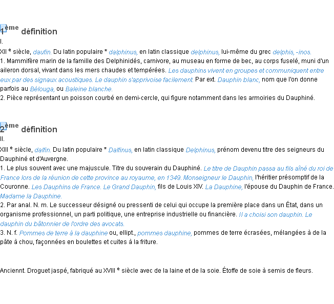 Définition dauphin ACAD 1986
