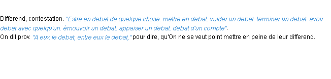 Définition debat ACAD 1694