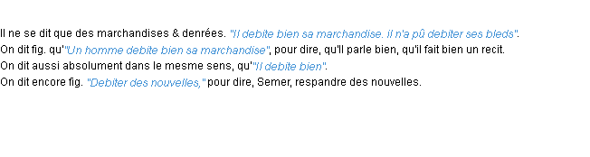 Définition debiter ACAD 1694