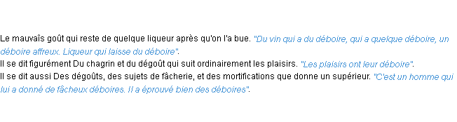 Définition déboire ACAD 1798