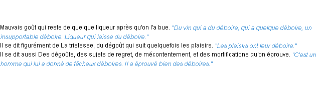 Définition déboire ACAD 1835