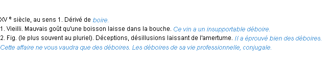 Définition déboire ACAD 1986