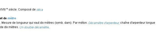 Définition décamètre ACAD 1986