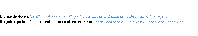 Définition décanat ACAD 1835