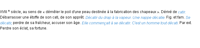 Définition décatir ACAD 1986