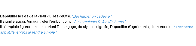 Définition décharner ACAD 1835