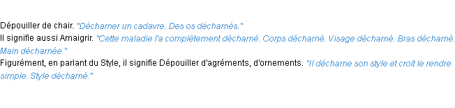 Définition décharner ACAD 1932