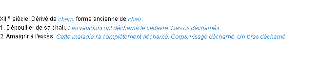 Définition décharner ACAD 1986