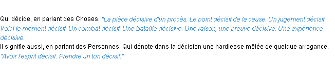 Définition décisif ACAD 1932