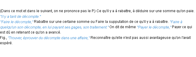 Définition décompte ACAD 1932