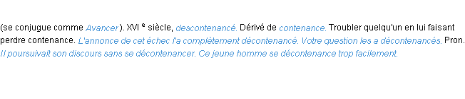 Définition décontenancer ACAD 1986
