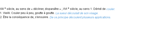 Définition découler ACAD 1986