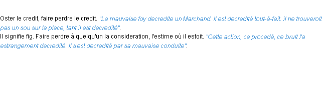 Définition decrediter ACAD 1694