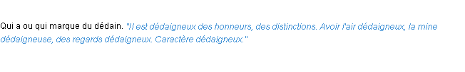 Définition dédaigneux ACAD 1932