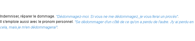 Définition dédommager ACAD 1798